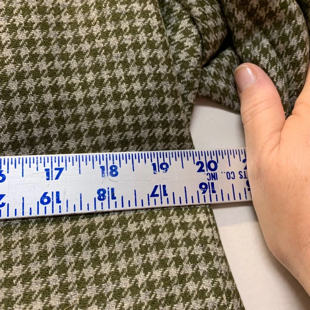 Brooks Brothers 346 Blazer Mens 40R Green Houndstooth Excellent 2-Button Jacket